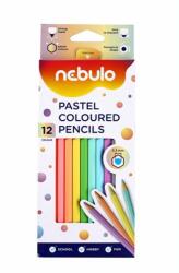 Nebulo Színes ceruza NEBULO hatszögletű 12 db/készlet pasztell színek (NSZC-H-12-PSZ)