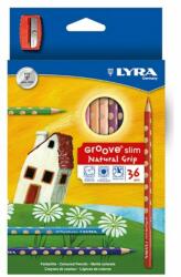 LYRA Színes ceruza LYRA Groove Slim háromszögletű 36 db/készlet+hegyező (2821360)