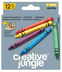 Creative Jungle Zsírkréta CREATIVE JUNGLE Grey kerek hegyezett 12 színű (CFA2452) - decool