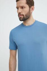 BOSS pamut póló férfi, sima, 50468347 - kék XL - answear - 17 990 Ft