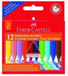 Faber-Castell Zsírkréta FABER-CASTELL Grip háromszögletű hegyezett radírozható 12 színű (122520) - decool