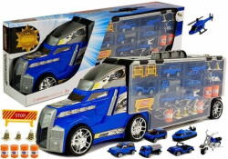  Lean-toys Teherautó autókkal Rendőrségi garázs bőrönd játéktábla