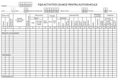 Office Set 100 fisa zilnica activitate autovehicule A4 carton 230g FAZ (16912)