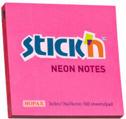 Hopax Notes adeziv 76x76mm 100 file, roz neon (HO-21165)