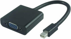 MicroConnect Active Mini DP - VGA Adaptor, Mini DP M - VGA Female, Black (MDPVGA2B)