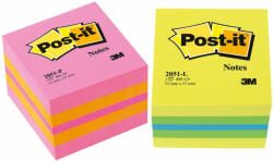 3M Post-it NEON cub notes adeziv 51x51mm, 400 file/set mix culo (NOT074)