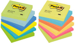 3M Notes adeziv Post-it 76x76mm 100 file culori neon (NOT120)