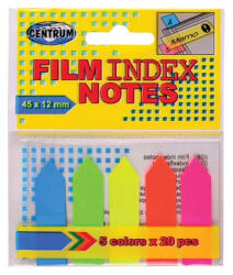 Centrum Index sageata plastic 45x12mm 5 culori neon (83506)