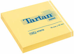 3M Tartan - notes adeziv 76x76mm galben pastel 100 file/set (NOT081)
