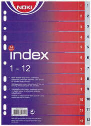 Office Index plastic, A4, numeric 1-12, set 12 file (KF01826)