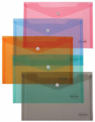 Office Mapa plic A4 din plastic fumuriu/transparent, cu capsa (DLEF10412)