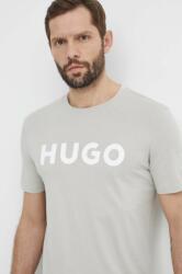 Hugo pamut póló szürke, férfi, nyomott mintás - szürke XS - answear - 18 990 Ft