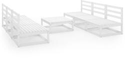 vidaXL Set mobilier de grădină, 7 piese, alb, lemn masiv de pin (3075315) - comfy