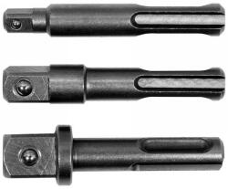 TOYA Dugókulcs adapter készlet 3 részes SDS-Plus -> 1/4", 3/8", 1/2" négyszög (YT-04686) - szucsivill