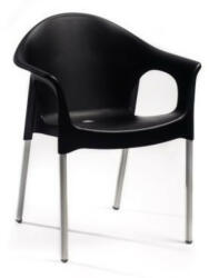 ROJAPLAST Lisa műanyag kerti karfás szék, fekete