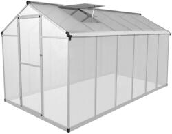 UNIPRODO Greenhouse - 361 x 178 x netto_înălțime cm - policarbonat + aluminiu UNI_GREEN HOUSE_03 (UNI_GREEN HOUSE_03)