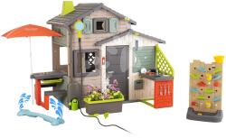 Smoby Căsuța Prietenilor ecologică cu un joc de apă la peretele de joacă în culori naturale Friends House Evo Playhouse Green Smoby extensibilă (SM810229-G) Casuta pentru copii