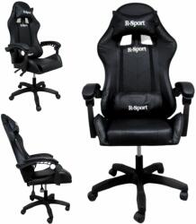 R-Sport Gamer szék deréktámasszal és masszázs funkcióval - fekete (k3)