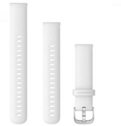 Garmin Venu 2s óraszíj 18mm fehér szilikon ezüst csat (Quick Release) (010-12932-0B)