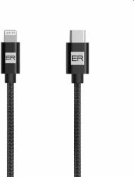 Ertea ER POWER Adat- és töltőkábel USB-C/Lightning, MFi, 1, 2 m, fekete (ERPWCL120BK)