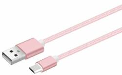 Soulmate Adat- és töltőkábel MicorUSB konnektorral, hossz 1 méter, Rózsaszín (SA510MU-PK)