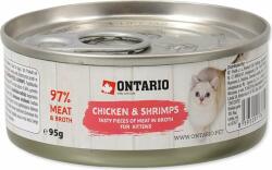 ONTARIO Conserve Ontario Kitten bucăți de pui cu creveți 95g (213-2001)