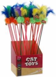 MAGIC CAT Toy Magic Cat stick ball pluș cu pene 18cm+46cm 24 buc (453-31216)