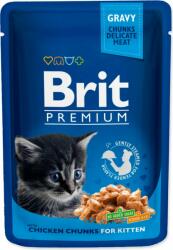 Brit Pungă cu bucăți de pui Brit Premium Cat Kitten 100g (293-100274)