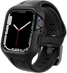 Spigen Apple Watch 7-8 (45mm), Szilikon védőkeret és szíj, Spigen Liquid Air Pro, fekete (RS135254) (RS135254)