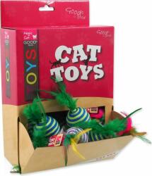 MAGIC CAT Toy Magic Cat minge cu dungi si pene bumbac 4, 5 cm 30 buc (453-31003)