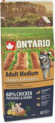 ONTARIO Takarmány Ontario Adult Medium csirke és burgonya 12 kg (214-10638)