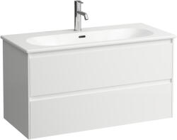 Laufen LUA Keskeny mosdó és alsószekrény kombináció 1000mm, két fiókkal, egy csaplyuk, középen, Matt fehér H8600882601041 (H8600882601041)