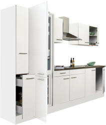 Leziter Yorki 300 konyhablokk fehér korpusz, selyemfényű fehér fronttal alulfagyasztós hűtős szekrénnyel (L300FHFH-AF)
