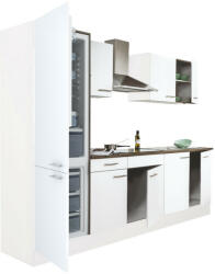 Leziter Yorki 270 konyhablokk fehér korpusz, selyemfényű fehér fronttal alulfagyasztós hűtős szekrénnyel (L270FHFH-AF)