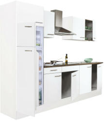Leziter Yorki 270 konyhablokk fehér korpusz, selyemfényű fehér fronttal felülfagyasztós hűtős szekrénnyel (L270FHFH-FF)