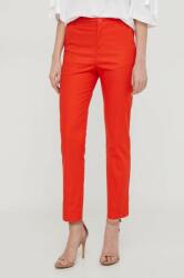 United Colors of Benetton pantaloni femei, culoarea portocaliu, mulata, high waist PPYH-SPD0O4_22X