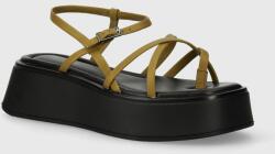 Vagabond Shoemakers sandale de piele COURTNEY femei, culoarea verde, cu platforma, 5334-701-33 PPYH-OBD109_19X