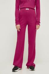 Guess pantaloni femei, culoarea roz, mulata, high waist PPYH-SPD02L_42X