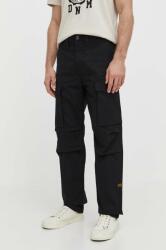 G-Star RAW pantaloni de bumbac culoarea negru, drept PPYH-SPM0GH_99X