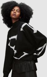 AllSaints pulover din amestec de lana femei, culoarea negru, cu guler PPYY-SWD0S7_00A