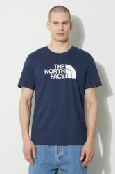 The North Face tricou din bumbac M S/S Easy Tee bărbați, culoarea bleumarin, cu imprimeu, NF0A87N58K21 PPYH-TSM1ZL_59X