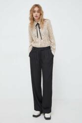 Bruuns Bazaar pantaloni femei, culoarea negru, drept, high waist PPYH-SPD01R_99X