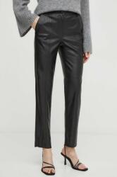 Bruuns Bazaar pantaloni femei, culoarea negru, fason tigareta, high waist PPYH-SPD01P_99X