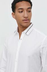 HUGO BOSS cămașă din bumbac bărbați, culoarea alb, cu guler clasic, slim 50513925 PPYH-KDM0A5_00X