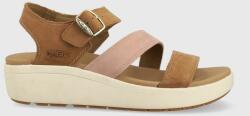 KEEN sandale de piele Ellecity Backstrap femei, culoarea maro, cu platforma PPYX-OBD42S_88X