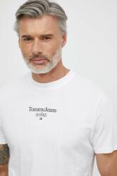 Tommy Jeans tricou din bumbac bărbați, culoarea alb, cu imprimeu DM0DM18569 PPYH-TSM1TS_00X