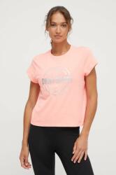 DKNY tricou din bumbac femei, culoarea roz PPYH-TSD017_42X