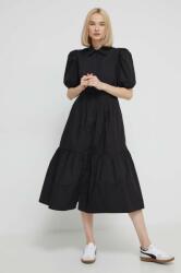 Desigual rochie din bumbac culoarea negru, midi, evazati PPYH-SUD22U_99X