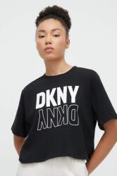 DKNY tricou din bumbac femei, culoarea negru PPYH-TSD019_99X
