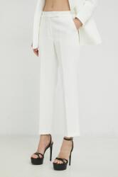 Ivy Oak pantaloni femei, culoarea alb, drept, high waist IO1100X5124 PPYX-SPD07K_00X